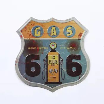 Hot Sale Customized Route 66 Vintage Road Signs High Way Wall Decor Shield Tin Plate Retro Wall Art Plaque - Xiamen Homer Trading Co., LTD - China