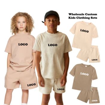 Custom Print Logo Wholesale 100% Cotton T Shirt Shorts Sets for Kids Summer Children Wear Girl Boys Tracksuits Clothing Sets Kids Clothes Apparel - Guangzhou Yuedong Clothing Co., Ltd. - China