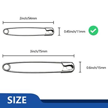 Safety Pins - 150 PCS Assorted Sizes Silver Pins Bulk - Small & Large Heavy Duty for Clothes, Sewing, Craft 35mm 45mm 55mm 65mm Diaper Safety Pins - Changsha Hetong Technology Co., Ltd. - China
