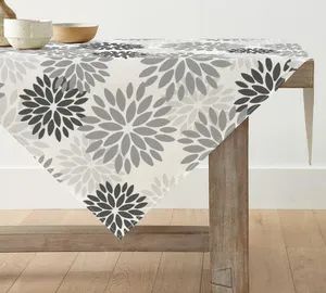 Indoor Custom Printing Flowers Grey Dahlia Summer Kitchen Table Decoration Table Linen Tablecloth - Skylark Network Co., Ltd. - China