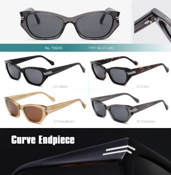 Designer's New Acetate Polarized Sunglasses - Decorative Hardware - Curved Temples - Eyewear Factory - Wenzhou Ouyuan Optical Co., LTD - China