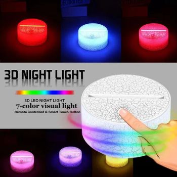 New 16 Color Creative Master Bedroom Ceiling Lamps 3D Magic Night Lights Mini LED Lamp Base - Huizhou More Green Light Co., Ltd. - China
