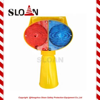 Newly Road Safety High Brightness Bi-Color Red and Blue LED Warning Barricade Traffic Cone Flashing Blinker Solar Lights - Hangzhou Sloan Safety Product Co., Ltd - China