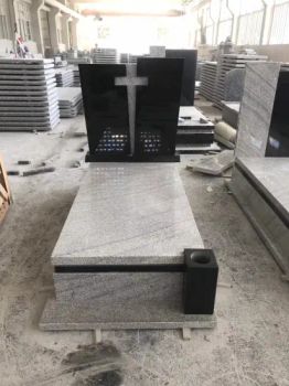 Poland Cross Black Grey Granite Headstone Tombstone Monument - HEBEI JINKUI IMPORT & EXPORT TRADING CO., LTD. - China