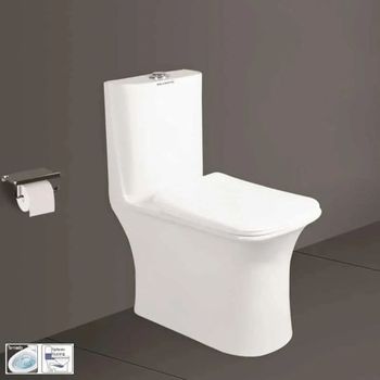 Ceramic One Piece Toilet Seat Color White Trap Type P Trap Aesthetic Style Sleek Bowl Mounting On Wall Flushing System - Anmol Traders - India