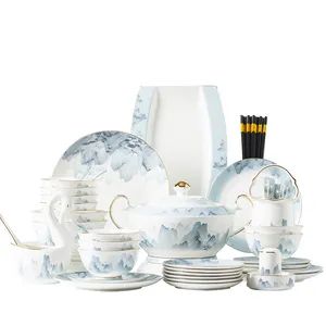 18-60 Piece Bone China Porcelain Dinnerware Set Origin China Model NO. A023 Color Customized Trademark Customzied Feature Eco-Friendly - Market Union Co. Ltd. - China