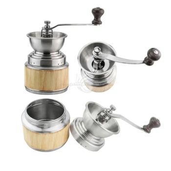 Stainless Steel Ceramic Core Manual Coffee Burr Grinder with Wooden Manual Burr Coffee Grinder Wholesale - Jiangmen Xinxin Houseware Co., Ltd. - China