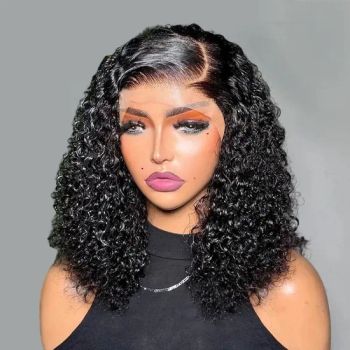 Kinky Curly Short Wigs 10A HD Lace Front Wig Human Hair Wig for Black Women - Xuchang Fuxin Hair Products Co., Ltd. - China