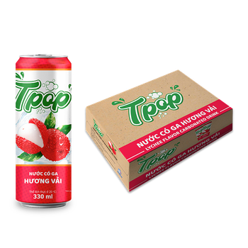 TPOP Lychee Flavored Sparkling Soft Drink Origin Vietnam Features Vegan Product Type Beverages, Fruits & Vegetables - Tribeco Co., Ltd - Vietnam