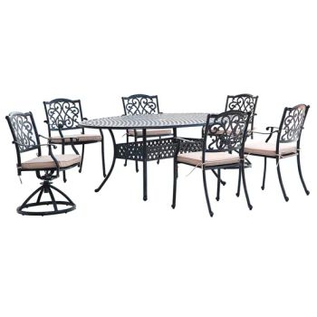Cast Aluminum Patio Furniture Outdoor Garden Furniture Botella 6 Seater Dining Set - Huzhou Abestcasting Metal Products Co., Ltd. - China