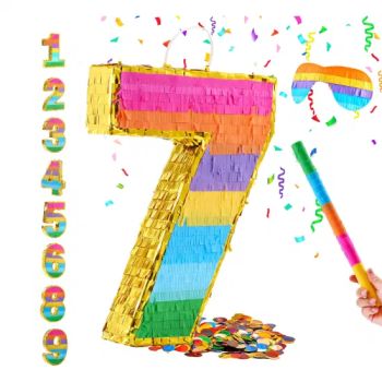 Kids Anniversary Celebration Birthday Party Decorations Rainbow Number 7 Pinata - Fuzhou Liandesheng Trading Co., Ltd - China