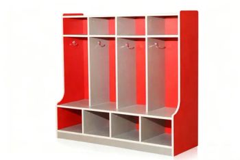 Wooden Kindergarten Furniture Storage Cabinet with Hook and Shoe Rack - Foshan Galaxy School Furniture Co., Ltd. - China