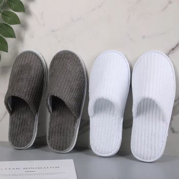 Luxury Hotel Coral Fleece Slippers Hotel Resort Aviation Disposable White Slippers - Yangzhou Ranbay Hotel Supplies Co., Ltd. - China