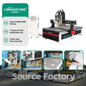 High Processing Efficiency 1325 Atc CNC Router with Oscillating Knife and CCD for Foam and Fiberboard - Jinan Lingrui Cnc Machinery Co., Ltd. - China