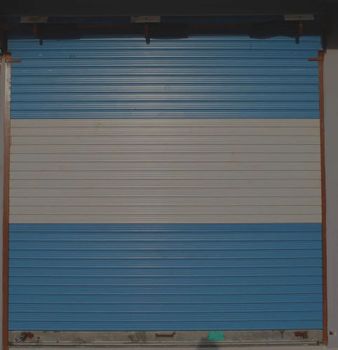 Painted Rolling Shutter Size 8x10 Feet Shutter Type SS/MS Colour Blue & White Surface Treatment Painted Brand F Z Steel - F Z Steel Fabrication Works - India