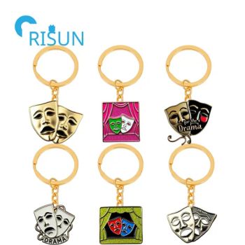 High Quality Custom Shaped Metal Drama Performance Award Keyring Key Chain Nickel Plated Hard Enamel Stagehands Comedy Tragedy Theater Drama Masks Keychain - Shenzhen Risun Trading Co., Ltd. - China