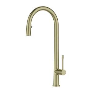 Good Quality Brass Kitchen Faucet Mixer Tap Kitchen Faucet Pull out Kitchen Faucet Brushed Gold - Guangzhou Homedec Sanitary Ware Co., Ltd. - China