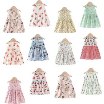 Baby Girl Dress Clothes Floral Print Baby Summer Dress Toddler Girl Sleeveless Bamboo Flower Casual Dresses - Keenago Holdings Limited - China
