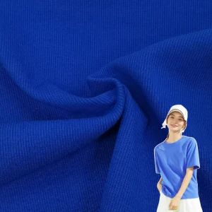 China Textile Suppier 97.7%Cotton 2.3%Spandex Jersey Knitted Rib Fabric for Garment Breathable Shirt Interlock Knit Fabric Cotton Stretch Knitting 2*2rib Fabric - Hangzhou K&M Textile Co., Ltd. - China