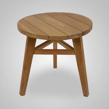 Teak  Wooden Side Table Finish Natural Material Teak Wood Minimum Order Quantity 1 Unit Production Capacity 100-120 - Cimba Bali Exportindo - Indonesia