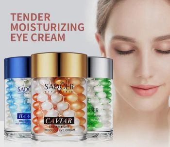 Caviar Essence Firming Three Color Eye Cream Elastic Hyaluronic Acid B5 Anti-Wrinkle Eye Bag Eye Cream Anti Aging Firming Aloe Vera Eye Repairing Remove Cream - Yixing Allwin Products Co., Ltd. - China