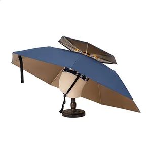 Fishing Headwear Single Double Layer Hat Umbrella Outdoor Portable Folding Headwear Umbrella - Suzhou Flagbank Display Co., Ltd. - China