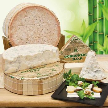 Sweet Gorgonzola D.O.P cheese Color white Shape Block Packaging Box Taste Delicate Weight (kg) 11 Shelf Life 80 days Ingredients - GUSTI D'ITALIA S.R.L. - Italy