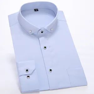 Mens Long Sleeve Elastic Recycled Dress Shirts Cotton Custom Anti Wrinkle Stretch Shirts - Yancheng City Zhou Chi Imp. & Exp. Co. Ltd. - China