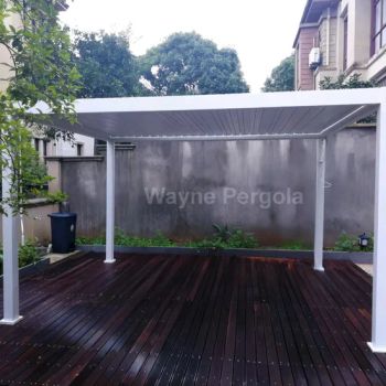 Motorized Adjustable Louvrer Roof System Waterproof Pergola Canopy Outdoor Sunshade Gazebo with Roller Blind and Heater - Wayne (Hangzhou) Building Materials Co., Ltd. - China