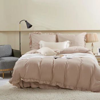 100% Super Softness 90GSM Ruffles Duvet Cover with 2 Pillowcases King/Queen/Twin Sizes - Nantong Victoria Import and Export Co., Ltd. - China