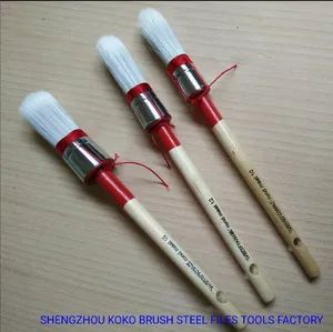 Round Brushes with Rope Wooden Handle Cleaning Paint Brushes Shape Long Color Black Model NO. 12 Origin China Condition New - SHENGZHOU KOKO BRUSH STEEL FILES TOOLS FACTORY - China
