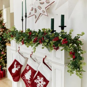 Factory Direct Christmas Vine Artificial Eucalyptus Rattan Garland with Red Berries and Eucalyptus Leaves - Suzhou Lixiang Pai Technology Co., Ltd. - China