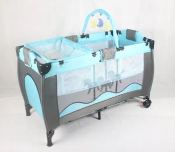 Double Layer Baby Travel Bed Kids' Cribs Portable Baby Playpen - Ningbo Happy Island Baby Products Co., Ltd. - China