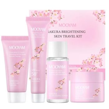 Private Label Sakura Travel Kit Moisturizing Whitening Facial Toner Cream Shrink Pores Oil Control Brightening Skin Care Set - Shandong Shiyi Trading Co., Ltd. - China