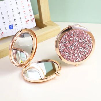 Magnifying Round Mini Makeup Compact Hand Mirrors Metal Small Make up Folding Cosmetic Pocket Mirror - ESHA CO., LIMITED. - China