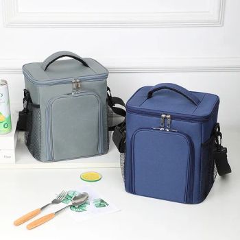 New Custom Thermal Meal Prep Cool Bag for Work Picnic Hiking Portable 2 Layers Insulated Aluminium Foil Cooler Bag for Lunch Box - Shenzhen Gymtion Industrial Co., Ltd - China