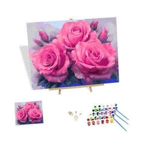 Wholesale Painting by Numbers Adults Rose Flowers DIY Oil Painting by Numbers Art Gifts - Ningbo Hardwork Art & Craft Co., Ltd. - China
