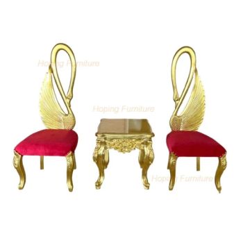 Hotel Lobby Furniture High Back King Throne Wedding Chairs Love Swan Cygnus Shape High Back King Throne Queen Pedicure Chair Use for Planning Events - Foshan Hoping Furniture Co., Ltd. - China