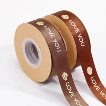 Wholesale Customized Printed Satin Ribbons 100% Polyester 22mm Wide for Gift Wrapping Valentines Day Ribbon with Logo - Ningbo Lemo Textile Co., Ltd. - China