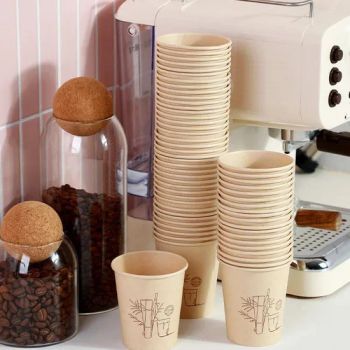 Customized Biodegradable Disposable Paper Cups Origin China Style Simple Lid With Lid Trademark rainbow Technics UV - Qingdao Rainbow Packaging Co., Ltd. - China