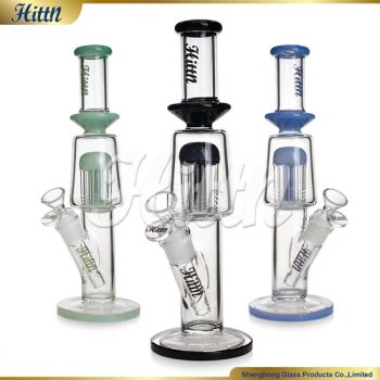 Hittn 11.5 Inches Wholesale Straight Tube 8 Tree Arms Perc Smoking Waterpipe Shisha Hookah Borosilicate Glass Smoking Water Pipes - Hejian City Shenghong Glass Products Co., Ltd. - China