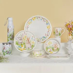European Style Dinner Plate Easter Dining Set Bunny Gift Ceramic Dinnerware Kitchenware - Shenzhen Hua Mei Industry Development Ltd. - China