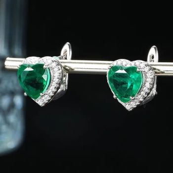 Fashion Sterling Silver Zirconia Earrings Women Heart Earrings - Guangzhou Leaye Jewelry Limited - China