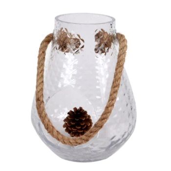 Clear Glass Cylinder Round Shape Flower Vases with Twine Handle - Golden Ace Industrial Co., Ltd. - China