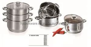 Stainless Steel Kitchenware Casserole Cooking Pot Pan with Steamer - Jiangmen Ruida Metal Products Co., Ltd. - China