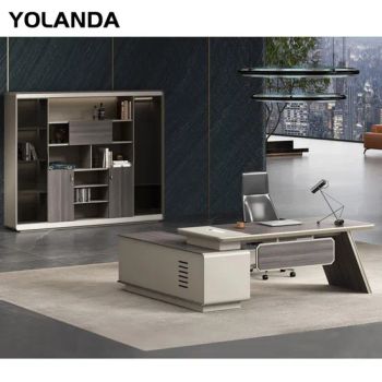 Yolanda Furniture Concise Design Style Luxury Office Desk Manmade Board Contemporary CEO Boss Table Executive Office Desks - Foshan Yolanda Furniture Co., Ltd. - China