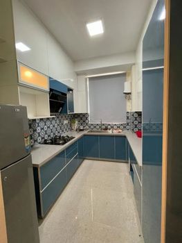 Wooden U Shaped Modular Kitchen Service Layout U-shaped Countertop Area Maximum Storage Capacity Abundant Functional Style Efficient And - A To Z Contractors - India