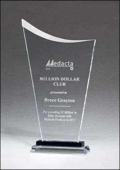 Contemporary Clear Glass Award Trophy Blank Crystal Glass Trophy Plaque with Pedestal - Yangzhou KOVIC Arts Co., Ltd. - China