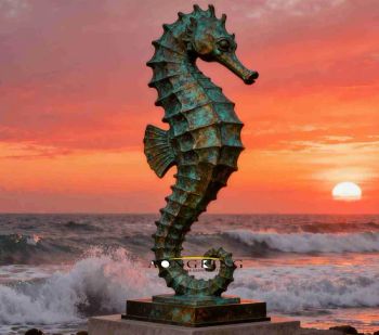 Outdoor Beach Public Garden Decoration Large Metal Bronze Seahorse Animal Statue Art - Aongking Technology Hebei Co., Ltd. - China
