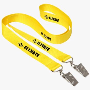 Printed Polyester Lanyards with Double Bulldog Clips Color Red Width 16mm HS Code 5806 Pattern Logo Origin China Style - Jurong Grand Co., Ltd. - China